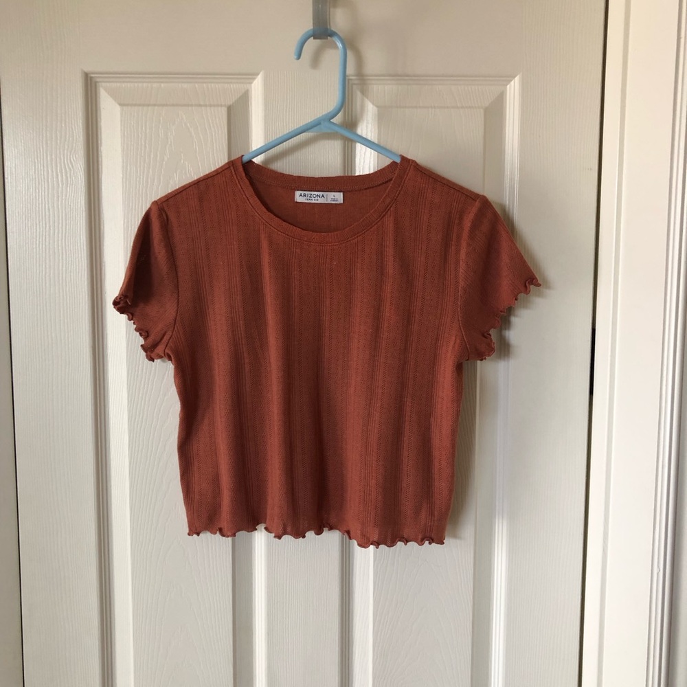 Arizona Jean Co Rust Ruffle Hem Top(Juniors)